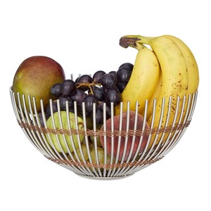 Modern Gold Metal <b>Wire</b> Fruit <b>Basket</b> for Kitchen Countertop Round Fruit Bowl and Decorative Vegetable <b>Storage</b> Organizer for Home - Product Image 2