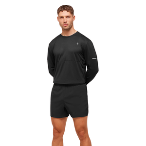 Camiseta Deportiva de Manga Larga para Hombre, Negra, Corte Holgado, Ligera, Transpirable, para Gimnasio, Entrenamiento, Deportes - Product Image 1