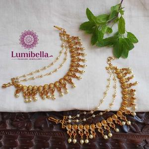 For Mango Design Fashion Earrings with American Diamonds and Pearls - Product Image 1
