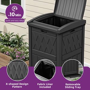 31 Gallon Waterproof Resin Outdoor Parcel <b>Drop</b> <b>Box</b> with Removable Storage Bag and Warning Sign - Product Image 3