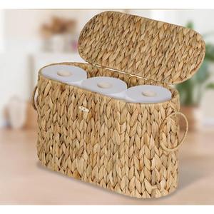 Panier ovale en jacinthe d'eau avec couvercle, panier de rangement fait main, vente en gros, écologique, fabriqué au Vietnam - Product Image 5