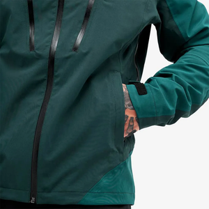 Veste coupe-vent à capuche pour homme, color-block, imperméable, en polyester, fermeture éclair, style sportif, pour l'hiver, coupe classique - Product Image 5