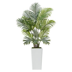 Palme Areca Artificiali da 120 cm (2 Pezzi) Anti-UV, Piante Tropicali Finte Bianche con Vaso Alto e Grande, Pianta da Terra in Seta Sintetica - Product Image 1