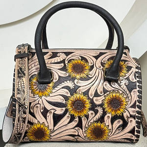 Bolsa de Viaje Profesional de Gran Capacidad, Precio de Fábrica, Bolsa de Cuero Hecha a Mano, Estilo Occidental, Mediana, Tipo Bandolera, para Mujer - Product Image 4