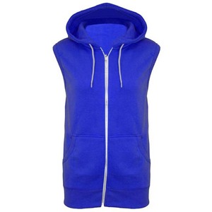 Plain Color <b>Sleeveless</b> Printed Hoodies For <b>Men's</b> Custom Design and Logo Direct Manufacturer Stylish Gym Hoodies - Product Image 3