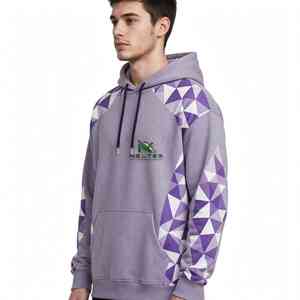 NEXTEX Sweat à capuche unisexe Triangle Geo en molleton de coton doux, chaud, violet lavande, avec motif graphique - Product Image 3