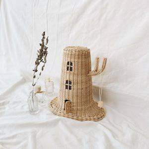 Casa de muñecas de juguete de mimbre para niños, casa de juegos de imitación, cestas de árbol - Product Image 2