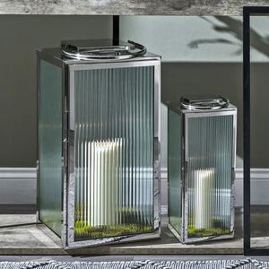 Lanterne élégante en acier inoxydable, style contemporain, parfaite pour la décoration du salon, de la chambre et du patio extérieur - Product Image 3