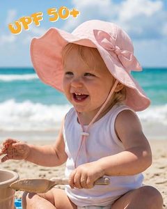 Sombrero de Pescador de Mezclilla Blanco y Rosa con Bordado 3D y Lazo, Correa Ajustable para Adultos, Unisex, para Playa, Primavera, Verano, Uso Casual - Product Image 3