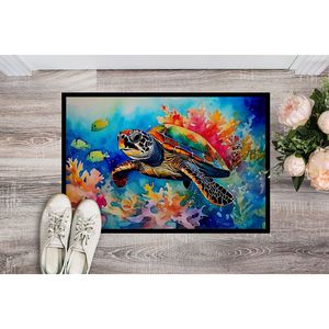 Paillasson tortue de mer caouanne tapis d'entrée intérieur/extérieur lavable et antidérapant 24H X 36W pour porte d'entrée - Product Image 2