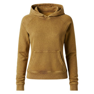 Sudaderas con capucha de lavado ácido para mujer de marca privada, disponibles en diferentes tallas, con impresión de logotipo personalizado. - Product Image 1