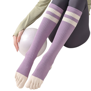 New Pilates Five Finger Calf <b>Socks</b> Women's Cotton <b>Moisture</b> Absorbent Professional Non Slip Yoga <b>Socks</b> Sports Fitness Split 5 Toe - Product Image 1