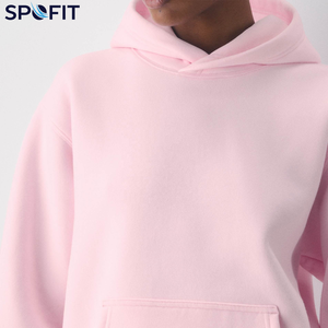 Ensemble de survêtement rose à capuche pour homme SPOFIT, 100 % coton, sweat-shirt et pantalon décontractés pleine longueur, couleur unie, fermeture à cordon - Product Image 6