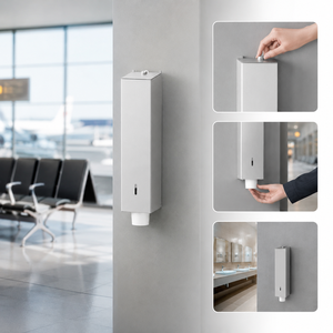 Distributeur de gobelets jetables mural moderne en acier inoxydable 304 pour aéroport, centre commercial, hôtel, hôpital, bureau, salle de bain - Product Image 3