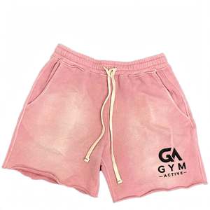 GYM Active High Quality Custom 100%Polyester Canvas Vintage Sports <b>Shorts</b> Women Men Hot Sale Summer Acid Wash Streetwear <b>Zipper</b> - Product Image 4