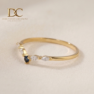Anillo minimalista de lujo en oro amarillo macizo de 14 quilates con diamante cultivado en laboratorio y topacio azul de Londres para mujer, joyería fina para ocasiones especiales. - Product Image 2