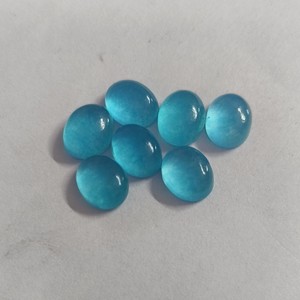 Pierre précieuse naturelle de jade bleu cyan, taille ovale, cabochon poli, pour la création de bijoux (bagues, pendentifs), vente en gros et approvisionnement en vrac - Product Image 2