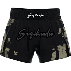 กางเกง MMA สีดำ SAQIB&CO สำหรับทุกเพศ พิมพ์ลายดิจิทัล ระบายเหงื่อได้ดี ทรงสปอร์ต ผลิตจากโพลีเอสเตอร์ 100% สไตล์ไทยดั้งเดิม สำหรับผู้ใหญ่ - Product Image 4