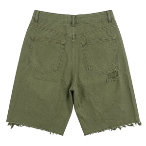 Shorts en jean vintage pour hommes, coupe bootcut, taille mi-haute, boutonnés, séchage rapide, style streetwear décontracté, vente en gros pour l'été - Product Image 1