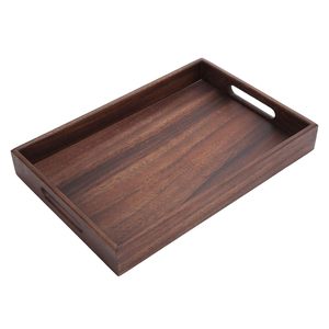 Bandeja de madera con asa de metal, bandeja de cocina, bandeja rústica, bandeja de madera dura, bandeja decorativa, bandeja para comida, bandeja para té - Product Image 1