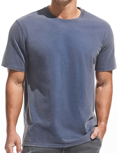 Camiseta de Cuello Redondo de Algodón para Hombre al por Mayor, con Logotipo Personalizado Impreso, Informal, de Manga Corta, Suave y Cómoda, para Uso Diario - Product Image 1