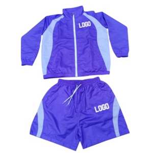 Ensemble veste de sport noir et blanc à manches longues avec fermeture éclair, col montant, respirant, en polyester, imprimé logo, pour l'automne - Product Image 3