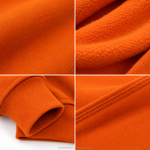 <b>Men's</b> <b>Orange</b> 100% Cotton Crew Neck Pullover <b>Sweatshirt</b> Oversized Knitted Solid Color Casual Winter Digital Printing Embroidered - Product Image 3