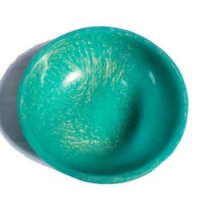 Vente en gros de bols en résine écologiques faits à la main, tendance, design moderne, finition polie, glaçure bleue et blanche, pour servir les aliments, vaisselle de mariage - Product Image 5
