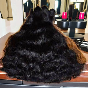 Extensiones de cabello humano virgen indio de alta calidad premium, tejidas en India. Cabello natural ondulado de un solo donante, muy vendido. - Product Image 6