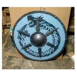 Escudo Vikingo de Madera, Escudo Redondo Medieval de Guerrero Nórdico Hecho a Mano para Representaciones Históricas, Eventos, Espectáculos y Decoración - Product Image 5