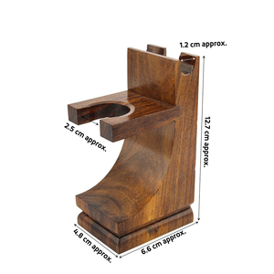 Soporte de madera para brocha de afeitar con brocha de pelo de tejón puro y soporte para rasuradora para el cuidado personal - Product Image 5