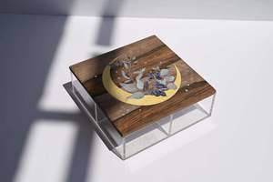 <b>Acrylic</b> Square Gift <b>Box</b> Mother Pearl Inlay Wooden <b>Lid</b> Base Sustainable Multifunction Elegant Serveware Dry Fruit CRAFTSY HOME - Product Image 4