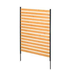 Panel de valla de madera de 39 x 61 pulgadas para privacidad, fácil de instalar, pantalla para aire acondicionado, para recinto de equipos de piscina con estacas metálicas - Product Image 6