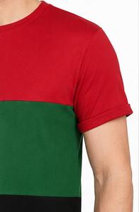 Camiseta Casual de Punto para Hombre, Cuello Redondo, Manga Corta, Transpirable, con Logotipo Frontal en Rojo, Verde y Negro, Corte Regular, Diseño Sólido - Product Image 6