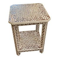 Indian Hand Craft Bone & Perlmutt Inlay eingelegt Bett Beistell tisch Handgemachte Bett Zimmer möbel Knochen & MOP Bett Beistell tisch