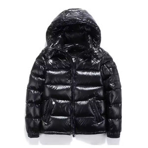 Chaqueta Acolchada de Lona Negra Personalizada de Alta Calidad, Nueva, Cortavientos e Impermeable para Otoño, con Cremallera Frontal y Color Sólido - Product Image 1