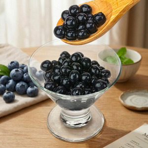 Perles de boba éclatantes aux myrtilles de Taïwan, billes de jus fruitées éclatantes, garniture 3,4 kg pour les fournitures des salons de thé et des bubble tea - Product Image 1