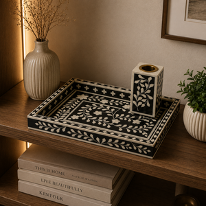 Juego de Bandejas para Quemador de Bakhoor con Incrustaciones de Hueso de Lujo |   Quemador de Incienso Árabe Hecho a Mano, Decorativo para el Hogar, Fragancia para Ramadán y Eid - Product Image 3