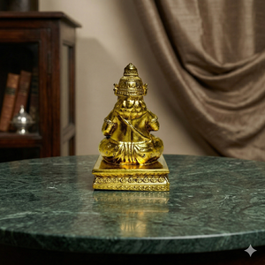 Estatua Decorativa de Dios Hindú Kuber, Bañada en Latón, para el Hogar, Templo, Sala de Pooja, Riqueza Espiritual y Decoración para Regalo - Product Image 2