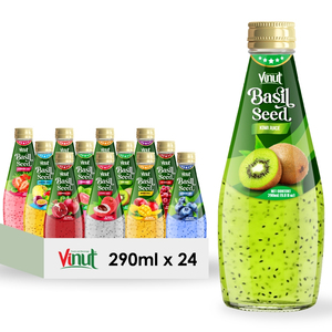 Muestra gratis VINUT bebida de semillas de albahaca con jugo de kiwi ISO HALAL KOSHER Etiqueta Privada precio al por mayor OEM ODM - Product Image 3