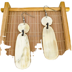 ทำด้วยมือรูปแบบที่ไม่ซ้ำกันทันสมัย100% ต่างหูเขาควายธรรมชาติและเขาวัว - Product Image 5