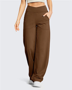 Pantalones de trabajo de moda para mujer, de cintura alta, con protección solar, adelgazantes, de seda helada, de pierna ancha - Product Image 3