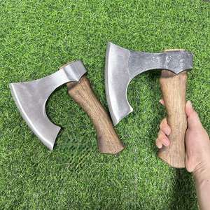 Hacha Vikinga con Mango de Madera Maciza, Hacha para Cortar Leña Hecha a Mano, Hoja Forjada de Acero con Alto Contenido de Carbono, Hacha de Caza para Cortar y Picar - Product Image 6