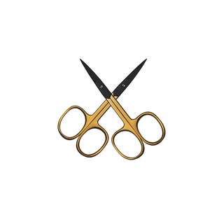 Tijeras para Cutículas de Acero Inoxidable Curvadas de Excelente Calidad al por Mayor, con Mitad Chapada en Oro y Mitad Recubierta de Titanio, para Manicura y Pedicura - Product Image 1