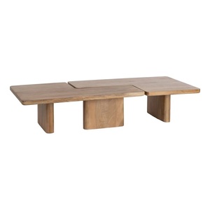 Table basse minimaliste moderne en noyer naturel, facile à nettoyer, garantie 1 an, fabriquée au Rajasthan - Product Image 3