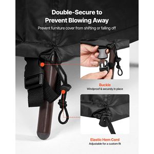 Telo Copertura Resistente 420D Impermeabile per Mobili da Esterno, Tavoli e Sedie da Giardino, Coperture Quadrate Grandi per Ai - Product Image 6