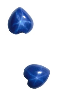 Saphir bleu étoilé en forme de cœur 6x6 mm 1 carat, cabochon poli créé en laboratoire avec effet étoile à 6 branches pour la fabrication de bijoux - Product Image 6