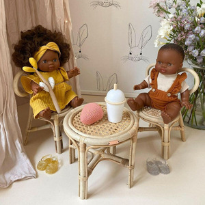 <b>Doll</b> house accessories miniature rattan table & chair set high quality hand-made <b>dolls</b> furniture - Product Image 6