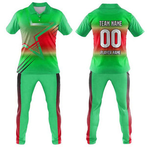 Green Red Gradient Sports Kit Short Sleeve cricket uniform With Matching <b>Pants</b> Quick Dry Regular Fit All Seasons Unisex - Product Image 1