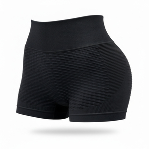 High-Waist Yoga Shorts Women Seamless <b>Bubble</b> Textured Gym Leggings Tummy Control Butt Lift Tight Fit Polyester Fitness Shorts - Product Image 2